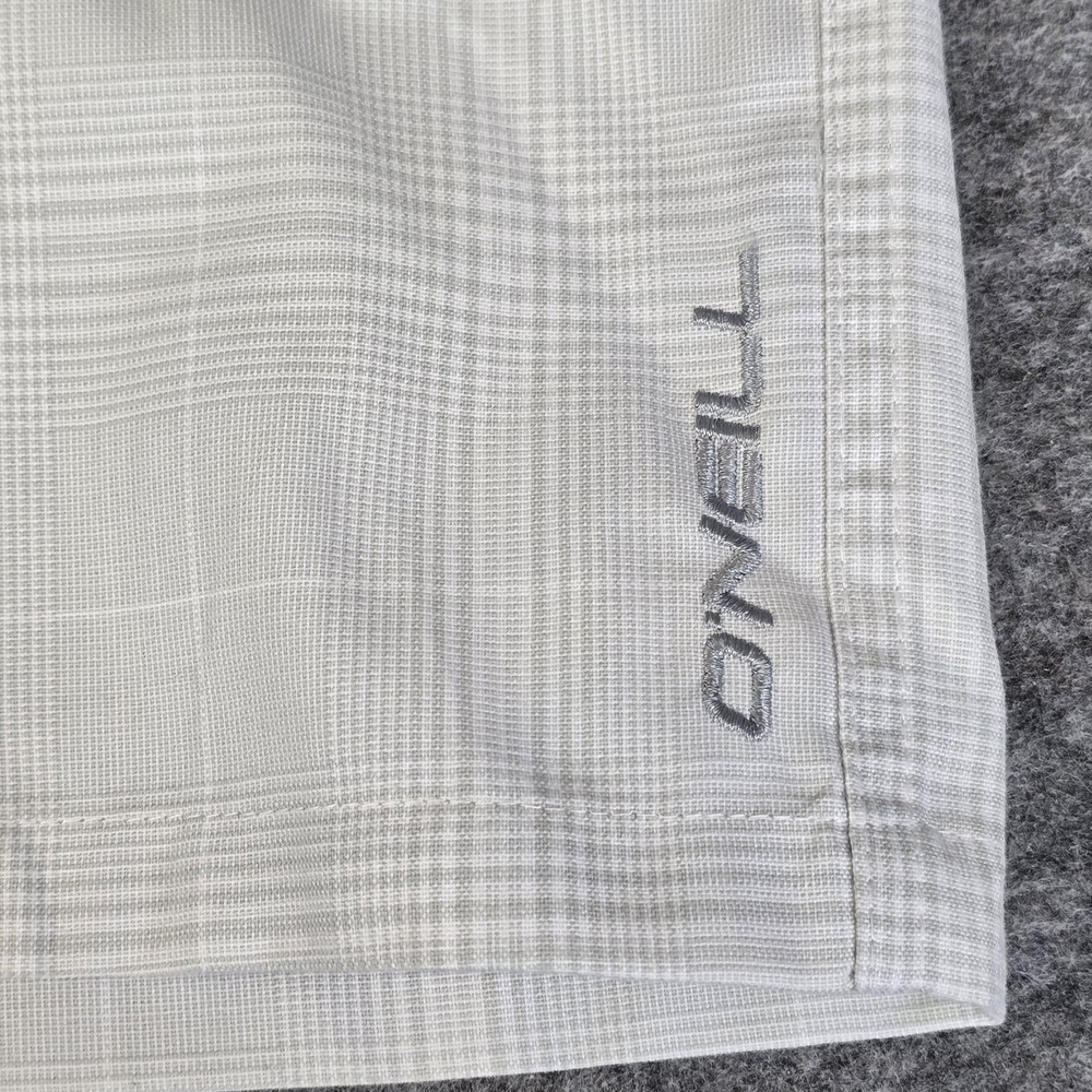 O'Neill Shorts Mens 36 Gray Plaid Chino Lightweight Casual Golf Pockets Summer